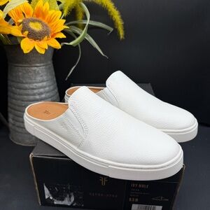 White Slip-On Frye LEATHER Ivy Mule 9.5
